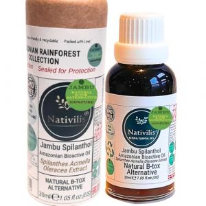 Nativilis Jambu Spilanthol Amazonian Bioactive Oil Spilanthes Acmella Oleracea Extract 100% Natural Pure Botox Alternative - Relax facial Muscles Skin Firmness Antioxidant Properties Copaïba - 30 ml (Nativilis Natural Essential Oils, neuf)
