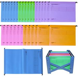 Xiuyer Dossiers Suspendus A4 - Lot De 30 En Polypropylène Avec Onglets Et Inserts En Carte Pour Armoires De Classement - Bureau École (Xiuyer, neuf)