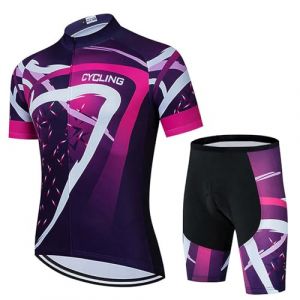 Maillot Cyclisme Homme Été Tenue Cycliste Manche Courte,Vêtements de Velo VTT MTB Jerseys et Cuissard Shorts Bike avec 19D Coussin Gel,Ensemble Combinaisons de Cycling Respirant Séchage Rapide(10,3XL) (DaWan-USA, neuf)