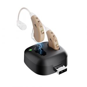 Amplificateur Auditif Rechargeable - JINGHAO Amplificateur de Son Derrière l'oreille, Amplificateur Sonore, amplificateur d'oreille, support de bruit surround de haute qualité, station de charge USB (JINGHAO Healthcare, neuf)