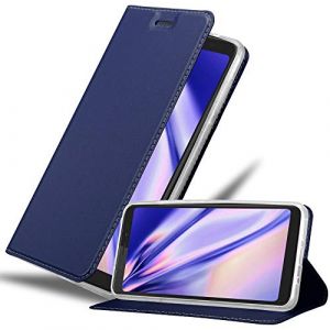 cadorabo Coque pour WIKO View XL en Classy Bleu FONC&Eacute; - Housse Protection avec Fermoire Magn&eacute;tique, Stand Horizontal et Fente Carte - Portefeuille Etui Poche Folio Case Cover (cadorabo-shop, neuf)