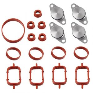 CLKE 18Pcs Kit de Suppression Clapet Admission,Clapet Echappement,Joint Collecteur Admission,22mm Swirl Flap Bondes avec Joints Toriques,Accessoir de la Culasse,11612246949,pour E90 E60 E46 E53 M57 (JinHeShu, neuf)