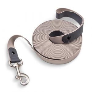 SUNRIDE Biothane Longe pour Chevaux - 8 m - R&eacute;sistante aux UV - Extr&ecirc;mement Robuste - Durable et v&eacute;g&eacute;talien - Antibact&eacute;rienne - R&eacute;sistante &agrave; l'abrasion - Inoxydable - avec dragonne - Gris (SR SUNRIDE, neuf)
