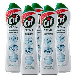 5 x Cif Nettoyant en crème avec particules nettoyantes 100 % naturelles – 5 flacons de 500 ml (Ciuko, neuf)