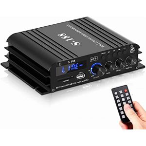 2,1 CH Ampli, 800W Amplificateur HiFi Bluetooth 5.0, 40W x 2 +50W Caisson de basses passif Ampli Voiture Home Cinema Amplificateur de Son avec TF/USB R&eacute;cepteur de 110-240V &agrave; 12V (YoYi Shop, neuf)