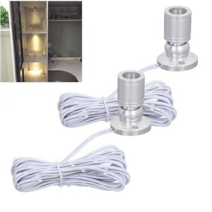 Topiky Lot de 2 Mini Spots LED avec Variateur d'intensit&eacute; pour Vitrine de Bijoux, Luminaire Mural &agrave; intensit&eacute; Variable pour Vitrine de Bijoux, Porche (Lumi&egrave;re) (Limouyin, neuf)