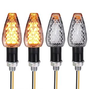 Zescyha 4 Pi&egrave;ces Clignotants Moto LED, Indicateurs Moto 14LED 12V &Eacute;tanche, Indicateurs de Clignotant Universels pour Scooter, Quad, Cruiser, V&eacute;hicules Off Road - Design Moderne et Haute Visibilit&eacute; (XiaoYuQing, neuf)