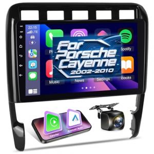 NHOPEEW Autoradio Android 2G+64G pour Porsche Cayenne 2002-2010 - sans Fil Carplay & Android Auto - St&eacute;r&eacute;o Android 9 Pouces avec WiFi EQ GPS Mirror Link FM RDS + AHD Cam&eacute;ra de recul&Mic (Tianju-EU, neuf)