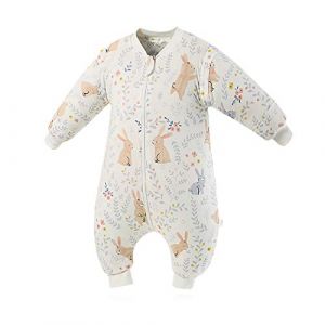 SONARIN Gigoteuse pour bébé-2.5 Tog,Mince,Manches Amovibles, En coton bio Très Douce et Chaud,Turbulette Hiver pour bébé,Différentes Tailles de 6 mois à 6 ans,Lapin Blanc(2.5Tog),M (24-48 mois) (SONARIN FR, neuf)