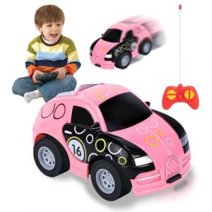 Mini Modèle de Voiture Jouet Enfant, 2,4 GHz Enfants Jouets Friction Véhicules, Mini Voitures à Tirer, Petite Voiture Miniature, Voitur-e Friction, Mi-ni Jouet de Voitur-e, Extérieur Intérieur (Rose) (Kangteni-EU, neuf)