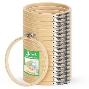20 pi&egrave;ces Bambou cadre de broderie Set, cadre de broderie en bois de h&ecirc;tre cercle croix Stitch Hoop anneau 10 cm pour la broderie artisanat main couture DIY d&eacute;coration (DERUNRUN, neuf)