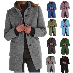 G&eacute;n&eacute;rique Manteau Laine Femme,Mi Longue Boutonnage Chic Manteaux Chaud Jacket avec Poches &Eacute;l&eacute;gant Veste Longue Manteau d'hiver &agrave; Revers Grandes Tailles Disponibles Trench Femme Capuche Impermeable (sipixishenmr, neuf)