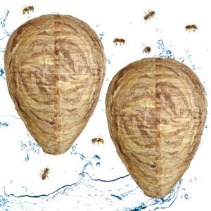Faux Nid de Frelons, 2 Pcs Nid de Gu&ecirc;pe Suspendu, Leurre de Nid de Gu&ecirc;pe, Pi&egrave;ge a Frelon Exterieur, Nids de Gu&ecirc;pe pour Repousser Les Gu&ecirc;pes, pour Le Jardin Ext&eacute;rieur (XULIXIA LTD, neuf)