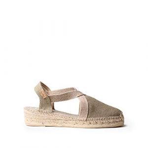 Espadrille pour Femme en Tissu de Coton - Verdi-V - Kaki, 43 EU (TONI PONS, neuf)