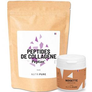 Pack Peptides de Collagène Peptan + Arôme Noisette Sans Edulcorants • Complément Alimentaire Sport • Collagène, Acides Aminés • Sachet de 310g • 15 à 30 portions • Made in France • Nutripure (NUTRIPURE, neuf)