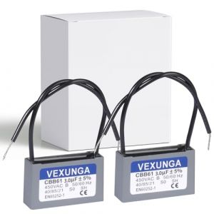 VEXUNGA CBB61 Condensateur 3uF 450V Condensateurs Ventilateur Moteur 3 uF 450V AC 50/60Hz pour Climatisation (2Pi&egrave;ces) (VEXUNGA-EU, neuf)