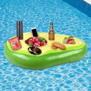 Plateau Flottant,Porte Gobelet Gonflable,Porte-Gobelet Flottant,Porte-gobelet Gonflable Flottant,Gonflable Porte-Boissons 2 en 1, pour Fête à la Piscine ou à la Plage en été (HONG-EU, neuf)