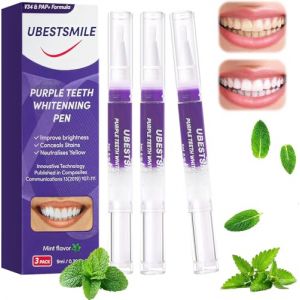 3 Pi&egrave;ce stylos de Blanchiment Dents,Gel Blanchiment Dentaire Violet,Nettoyer la Salet&eacute; Dentaire,Gel Blanchissant Violet pour Dents,&Eacute;limine les Taches Profondes,Dents Plus Blanches Rapidement (NOVARESSANE TRADING LTD, neuf)