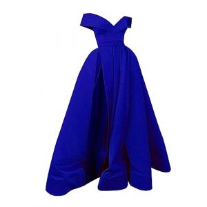 Robe Soiree De Gala Robe Longue Femme en Satin &eacute;L&eacute;gante Sexy Dos Nu Fendue Spaghetti Sangle Grande Taille Couleur Unie Swing pour Bal Mariage Cocktail De Soir&eacute;e Longue Mariage Party Dress (zezhoushangmao, neuf)