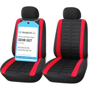 upgrade4cars Housses de Siège de Voiture Avant Universelle Noir Rouge | Housse de Sieges Auto Universel pour Conducteur et Passager | Accessoires Interieur Gadget (upgrade4cars, neuf)