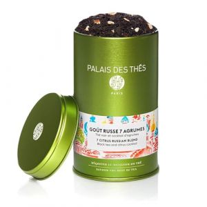 Palais des Thés, GOÛT RUSSE 7 AGRUMES, Thé Noir parfumé, Mélange Fruité, Zesté et Gourmand, Boîte métal 100g (Objectif Zen, neuf)