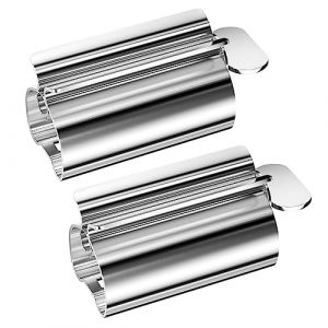 Relota 2 Pi&egrave;ces Presse Tube Dentifrice en Acier Inoxydable 304, Distributeur de Dentifrice avec Support de Si&egrave;ge, Dentifrice &agrave; Tube Roulant Presse, Tube Squeezer pour Onguents Peintures Cosm&eacute;tiques (FERESTEANU MARIGAB S.R.L., neuf)