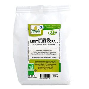 Moulin des Moines - Farine de lentilles corail 500g - unité (Ma Biotique, neuf)