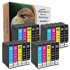20x 29XL Multipack Cartouches d'encre Compatible pour Epson 29 29 XL pour Epson Expression Home XP-235 XP-255 XP-245 XP-345 XP-352 XP-445 XP-452 XP-432 XP-335 (2*Noir, 1*Cyan, 1*Magenta, 1*Jaune) (Starlet24, neuf)