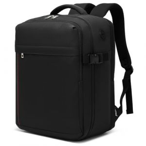 Kono Sac a Dos Voyage Cabine Avion, Bagage Cabine 40x30x20cm Ultra L&eacute;ger 500g, 24l avec Compartiment pour Ordinateur, Valise Cabine Conforme Ryanair/Easyjet，Femme/Homme, Noir (Halterner Technologie GmbH, neuf)