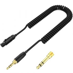 C&acirc;ble spirale de rechange pour casque AKG K702, Q701, K712, K240, K271 - C&acirc;ble audio avec adaptateur 6,35 mm et connecteurs plaqu&eacute;s or - Beyerdynamic DT 1990 Pro, DT 1770 Pro, DT 990 Pro X (Zosvoses, neuf)