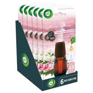 Airwick Lot de 6 recharges pour diffuseur d'huiles essentielles d'harmonie instantanée, pour diffuseur d'huiles essentielles parfumées pour environnements à la fragrance de pivoine et de jasmin (Nikilko2017, neuf)