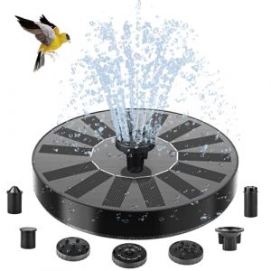 Fontaine Solaire Exterieure de Jardin, Pompe avec 6 Buses Abreuvoir Oiseaux Exterieur, Bains d'oiseaux, Etangs,Patio,D&eacute;coration de (RD EU, neuf)