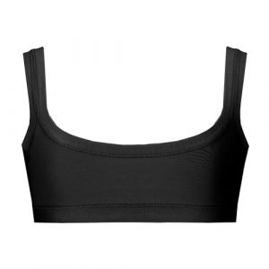 EMY Top Brassiere Fille Coton &Eacute;lastique 4-12 Ans | Soutien-Gorge Doux Naturel Non Synth&eacute;tique | 3 Couleurs: Blanc Noir Nu | sous-v&ecirc;tements Sport Danse, Noir, 9-10 Ans (Bo.MA., neuf)