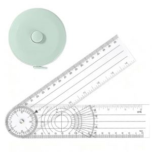 HABNI Goniomètre Avec 1 Pièce Ruban Couture 1.5M Ruban Couture Ruban À Mesurer Rétractable Mètre Couture Règle D'Angle Orthopédique En Plastique Transparent Rapporteur De Rotation À 360 ° (XIANXIAN LI, neuf)