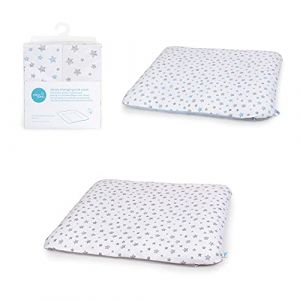 Ceba Baby Housse pour matelas &agrave; langer &ndash; Lot de 2 housses pour matelas &agrave; langer souple de 75 x 72 cm avec fermeture &eacute;clair &ndash; Coton extra &eacute;pais &ndash; &eacute;toiles grises + &eacute;toiles bleues (Clikeaze FR, neuf)