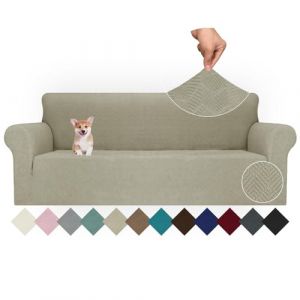 Ystyle Extensible Housse Canapé 4 Places, Universelle Housse De Canapé avec Accoudoirs, Housse Protection Canapém, Sofa Cover Antidérapante, Couvre Canapé pour Chiens Chats Animaux, Kaki (YSTYLE HOME, neuf)