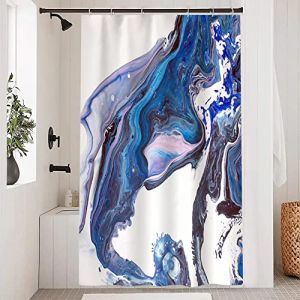 Uiiooazy Rideau Douche Anti Moisissure, Rideau de Douche 120x200cm Bleu Effet Marbre Rose Violet Rideaux de Baignoire Tissu Lavable Imperméable Polyester Rideaux Salle de Bain avec 8 Crochets (dongguibinjingpinxiaodianpu, neuf)