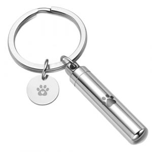XUKZIMA Urne, 1 Pi&egrave;ce Porte-Cl&eacute;s Patte, M&eacute;morial Cendres, Support pour Collier pour Animaux, Pet Pendentif Chat/Empreinte d'animal (LI  YULIN UK STORE, neuf)