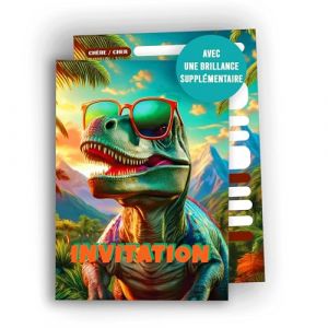 Edition Colibri Cartes d&rsquo;invitation dinosaure &ndash; 10 cartes A6 &agrave; remplir | Invitations rigolotes pour anniversaire enfant, T-Rex, &eacute;t&eacute;, gar&ccedil;on, fille (Edition Colibri, neuf)