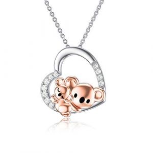 ROMANTICWORK Collier pour Maman 925 En Argent Sterling Coeur Koala Ours Collier Mignon Animal Pendentif Collier Anniversaire F&ecirc;te Des M&egrave;res Bijoux Cadeaux pour Elle M&egrave;re Maman Mamie Fille (ROMANTICWORK Jewellery, neuf)
