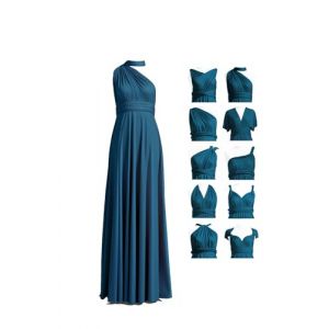 72styles Robe Infinity avec Bandeau, Robe Demoiselle d'honneur Femme Convertible, Longue, Grande Taille, Multi-Way, Soirée,Mariage Invitée, Bleu Sarcelle, Taille Unique (INFINITYDRESS, neuf)