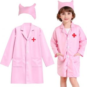 EJRUP D&eacute;guisement Docteur Enfant, Costume Cosplay de M&eacute;decin, Costume d'infirmi&egrave;re Dress Up, Jouet d'Imitation et Cadeau pour Enfants 3-10 Ans (Anilalowbility, neuf)