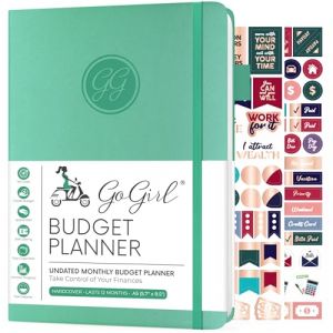 GoGirl Planificateur de Budget - Planificateur Financier Mensuel Agenda Livre de Budget. Journal de Suivi des Dépenses pour Contrôler votre Argent. Non Daté - 14.5x21cm, Durée de Vie 1 An - Emeraude (SVD COM, neuf)