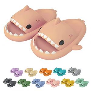 Hoomall Shark Slippers Shark Cloud Slippers Femme Homme Casual Pantoufles De Requin à Bout Ouvert Anti-Slip Novelty Open Toe Slides for Women Men Adult 2022 Eté Beach Shoes(Rose,36/37 EU) (Xingye 2023, neuf)