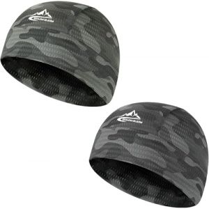 TAGVO Lot de 2 Casquettes Bonnets de Cyclisme Homme, Anti-humidité pour tête de Mort, Chapeau de Course élastique, Doublure de Casque, Couvre-Chef, pour la Course, la randonnée, Moto, Cyclisme,Sport (nxpoy, neuf)