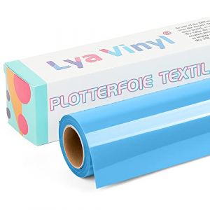 Lya Vinyl 30.5cm x 3,05m Vinyle Thermocollant, Rouleau de Vinyle Thermocollant Bleu Lac pour Cricut, Silhouette Cameo, Flex Thermocollant Bleu pour DIY Tissu, Vêtements, Sacs (Lya Vinyl Direct, neuf)