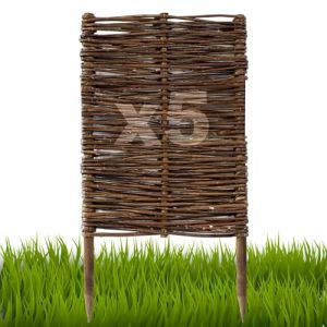 Floranica Bordures de Parterre en Saule Lot de 5 pi&egrave;ce 60 cm x 30 cm Cl&ocirc;ture en Bois de Osier pour Bordure Plate-Bande Palissade Bordures de Fleurs D&eacute;coratives Panneau en Saule (Pemicont, neuf)