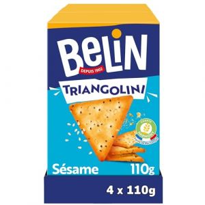 BELIN - 4 Paquets de Crackers Belin Triangolini 110g - A Partager entre Amis ou en Famille pour les Apéros - Fabriqué en France - Lot de 4x110g (Plaisir & Snacking, neuf)