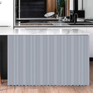 Highdi Rideau Armoire Cuisine Courts, Meuble Rideau Cache Placard Anti Poussière Auto-Adhésif sans Perçage pour sous Evier, Cuisine Porte de Placard, Étagères (Gris argenté,100 * 70cm) (Highdi, neuf)