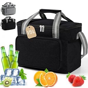 DUNSOO 15L Sac Isotherme Repas, Glaciere Souple Isotherme, Femme, Homme, Sac Repas pour Déjeuner/Travail/Ecole/Plage/Pique-Nique (SOFIA DYC BUSINESS SL, neuf)